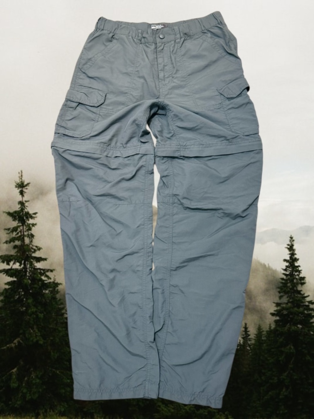 REI Convertible Cargo Hiking Pants Elasticized Waist. 6 Deep OD Green EUC